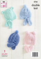 Knitting Pattern - King Cole 5743 - Comfort DK - Hats and Mitts